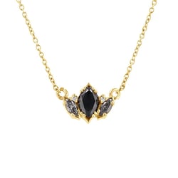 Náhrdelník s marquise salt and pepper diamantmi Everline