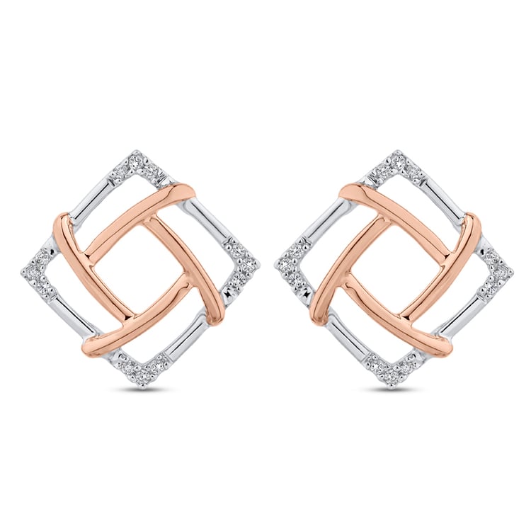 Zlaté náušnice s atypickým designom a diamantmi 51641