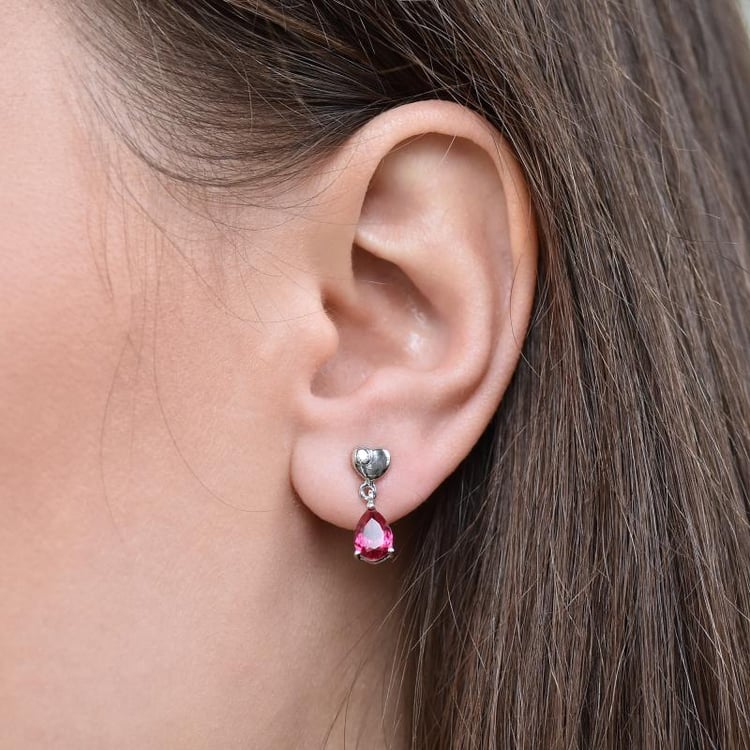 Rubínové náušnice zo striebra 30529