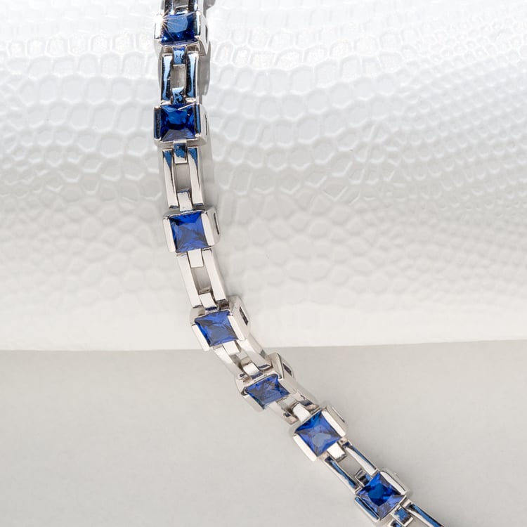 Strieborný náramok s princess zafírmi Janieq 124380