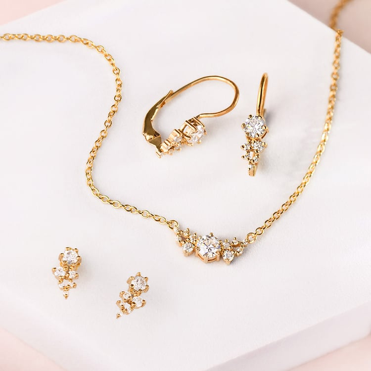 Cluster náušnice s lab-grown diamantmi Lina 153447