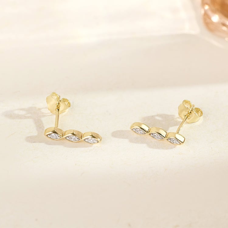 Zlaté náušnice s lab-grown diamantmi Monna 163449