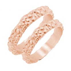 Zlaté svadobné obrúčky s atypickým povrchom Jane