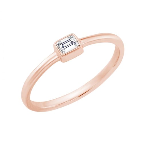 Zlatý zásnubný prsteň s emerald diamantom Unna