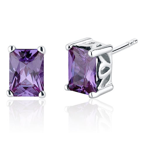 Strieborné náušnice s emerald alexandritmi Dlaxy