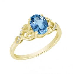 Zlatý topásový prsteň s diamantmi Chlorys