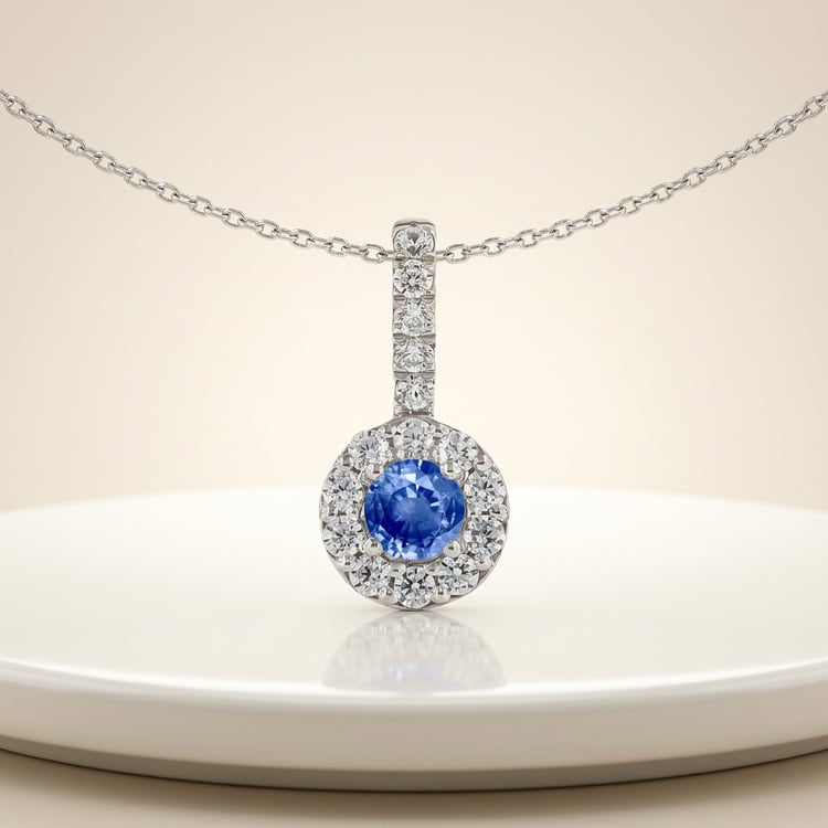 Elegantný prívesok s modrým zafírom a lab-grown diamantmi Harvey 169224
