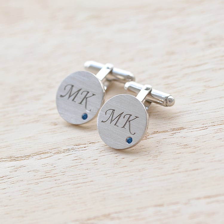 Manžetové gombíky s modrými diamantmi 69809