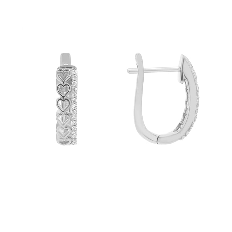 Srdcové kruhové náušnice s diamantmi Luba 111042