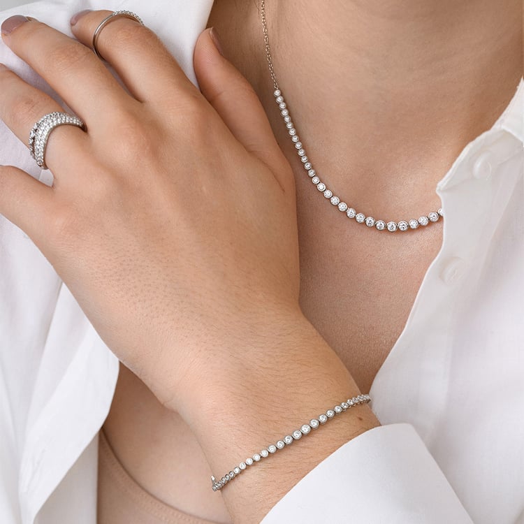 Luxusný zlatý náhrdelník s lab-grown diamantmi Sofi 160737