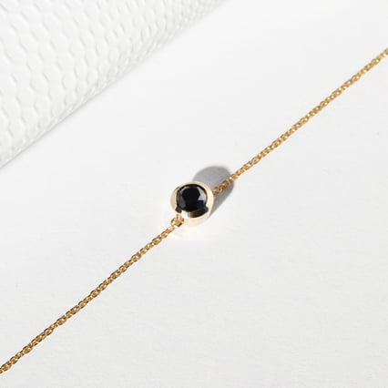 Strieborný náramok s čiernym diamantom Rollie