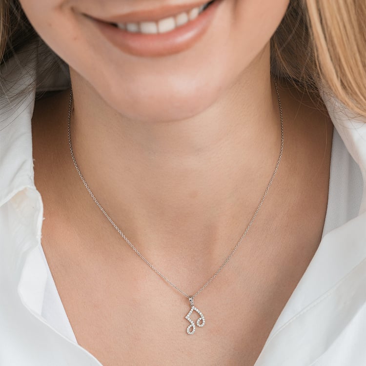 Zlatý prívesok s diamantom v tvare noty Ariel 163720