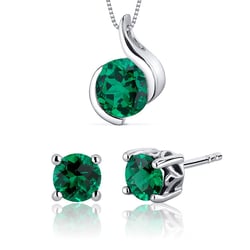 Strieborná kolekcia so simulovanými smaragdmi Asyja