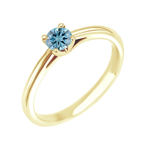 Zásnubný prsteň s certifikovaným fancy blue lab-grown diamantom Katya