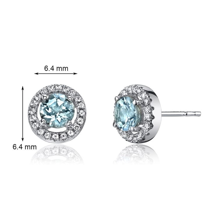 Zlaté náušnice s akvamarínmi a topásmi 27392