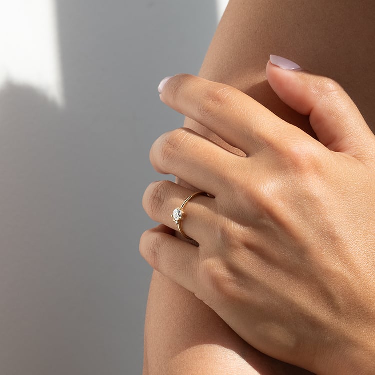 Cluster prsteň s lab-grown diamanty Aghate 140608