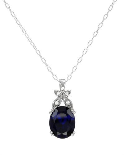 Strieborný prívesok so zafírom