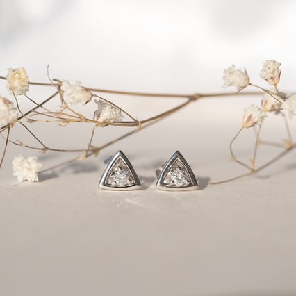 Trojuholníkové náušnice 2v1 s diamantmi Lexie