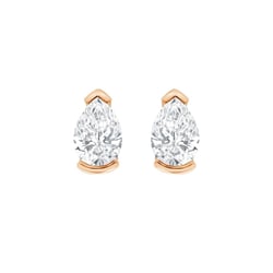 Minimalistické zlaté napichovacie náušnice s pear lab-grown diamantmi Ronja