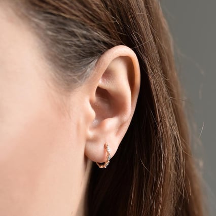 Strieborné kruhové náušnice s lab-grown diamantmi Vesell