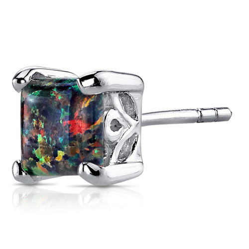 Strieborné náušnice s čiernymi opálmi Kallah 5951