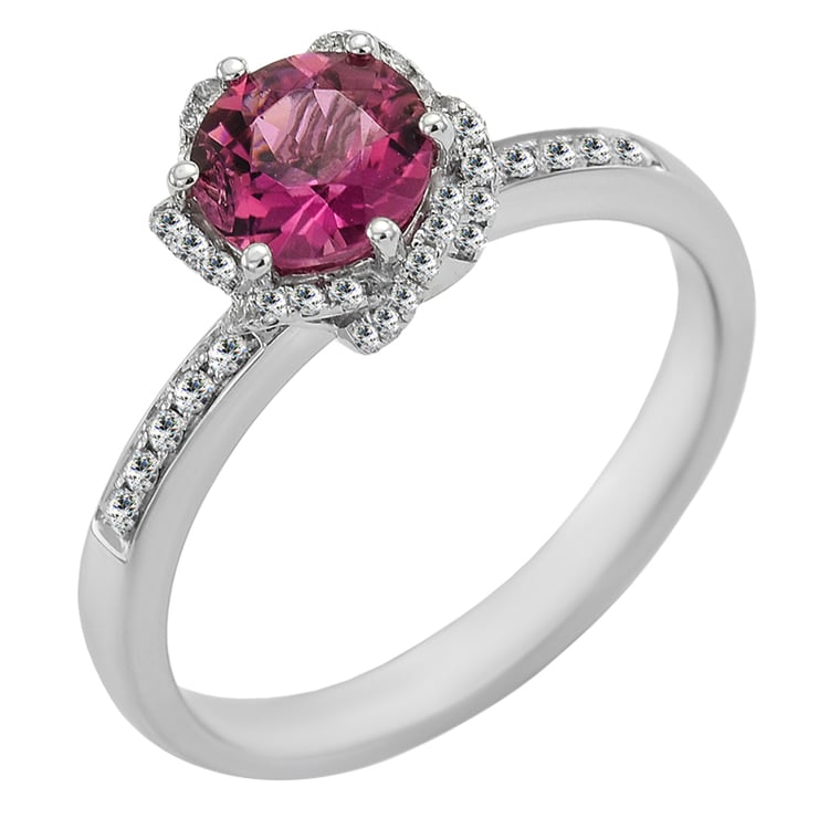 Zlatý prsten s turmalínom a diamantmi Bassin