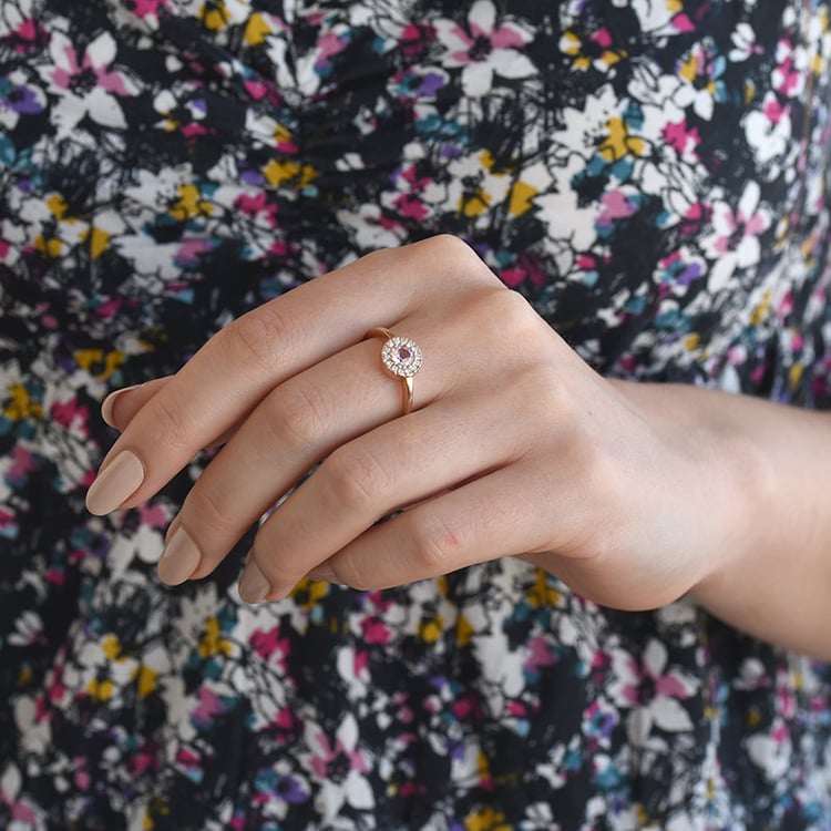 Zlatý morganitový prsteň 70856