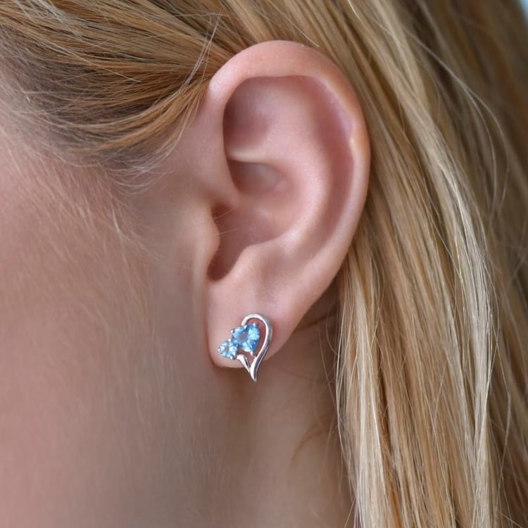 Strieborné napichovacie náušnice s topásmi Elise 106999