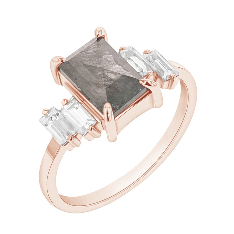 Prsteň s baguette salt and pepper diamantom a zafírmi Nicolas 97522