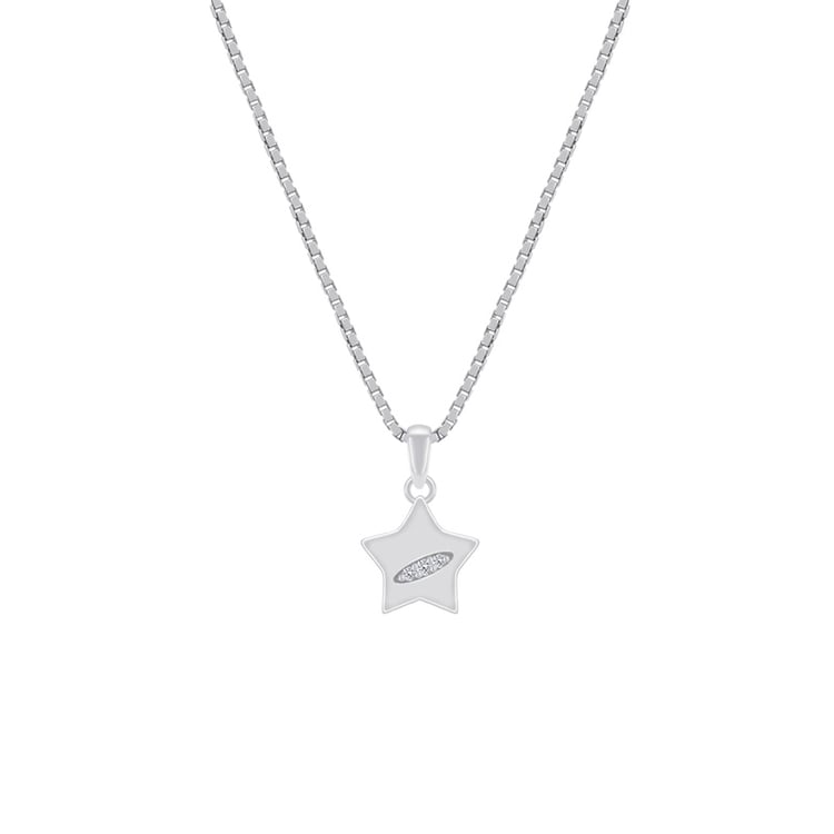 Strieborný náhrdelník v tvare hviezdy s diamantom