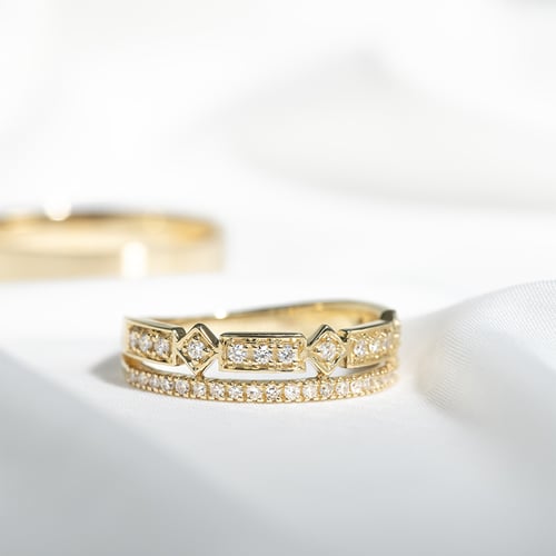 Trendy zlatý prsteň s lab-grown diamantmi Payton