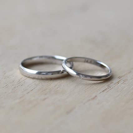 Platinové svadobné obrúčky s diamantom Timia