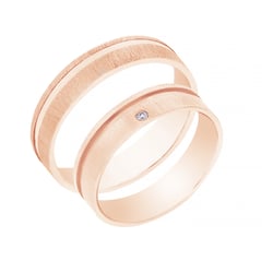 Zlaté svadobné obrúčky s diamantom Lerly