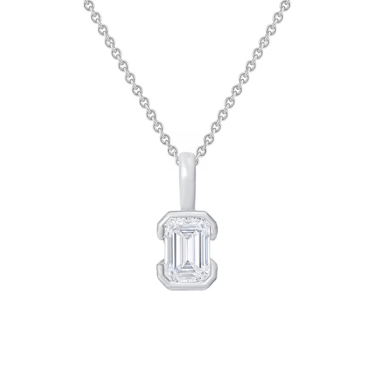 Minimalistický prívesok zo zlata s lab-grown emeraldom Lias 162221