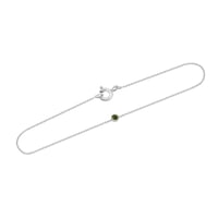 Platinový minimalistický náramok so zeleným diamantom Lepio