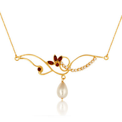 Pozlátený art deco náhrdelník