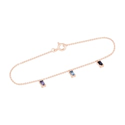 Zlatý náramok so zafírom, topásom a tanzanitom Alannis