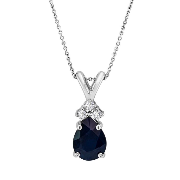 Zlatý náhrdelník so zafírom a diamantmi