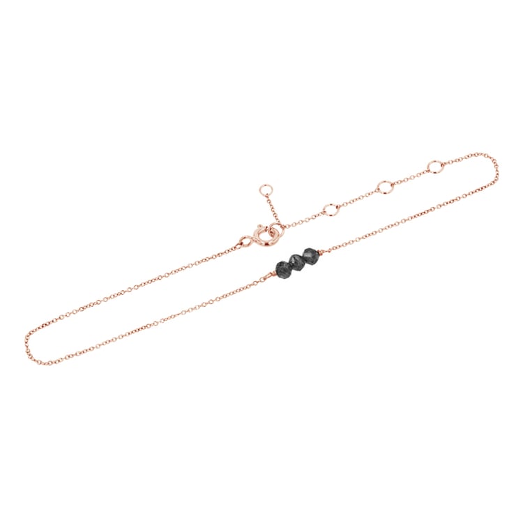 Strieborný náramok na nohu so salt and pepper diamantmi Iga