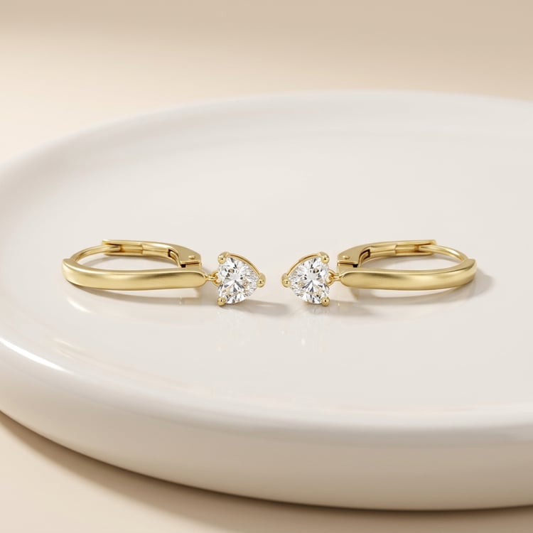 Strieborné náušnice v tvare srdca s 0.25ct lab-grown diamantom Lola 171419