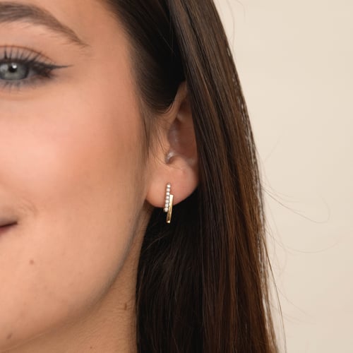 Zlaté náušnice s diamantmi Key