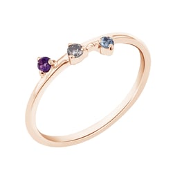 Minimalistický prsteň s tromi drahokamami Idalia