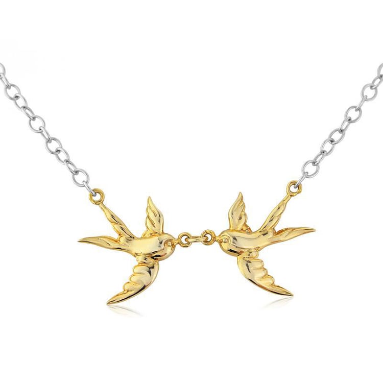 Strieborný náhrdelník s lastovičkami Jobina