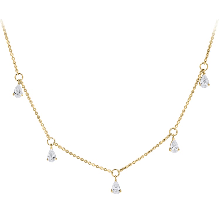 Náhrdelník zo zlata s pear lab-grown diamantmi Praveen 165220