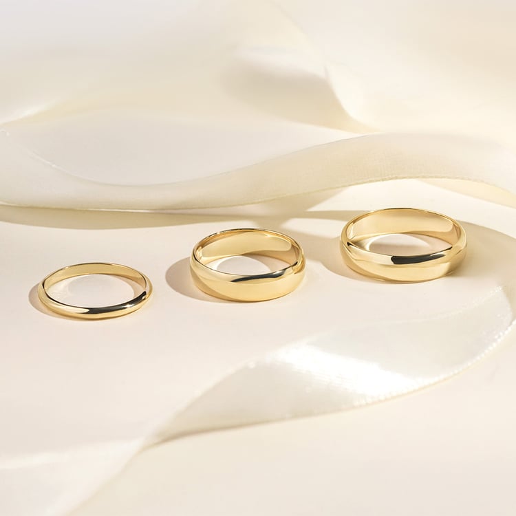 Pologuľaté svadobné prstene zo zlata Amma 157051