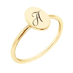 Oválny prsteň s gravírom písmena Bailey