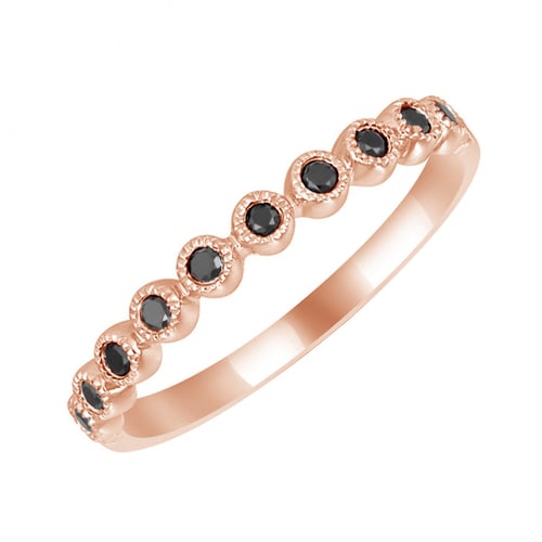 Zlatý eternity prsteň s čiernymi diamantmi Edan