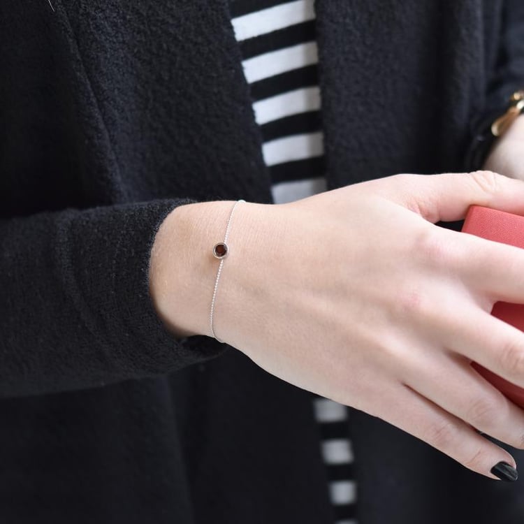 Strieborný náramok s granátom Rollie 103178