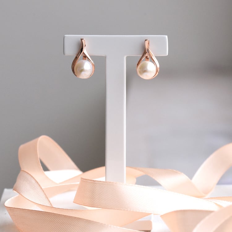 Náušnice z pozláteného striebra s perlou 78126