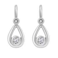 Zlaté detské náušnice v tvare slzy s diamantom Charlotte